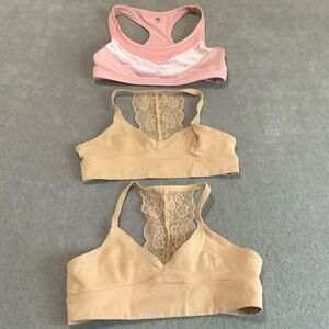 Girls Bra Bundle one Justice and two Delta bras